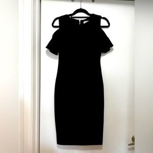 Calvin Klein dress size 4, black with off shoulder sleeves
